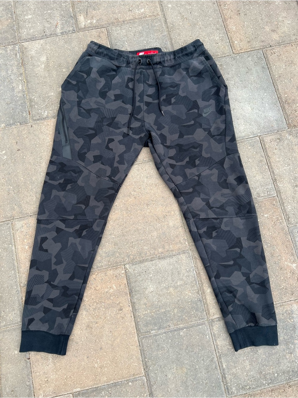 Nike Sportswear Tech Fleece Camo Joggers Black Grey Mens Size L